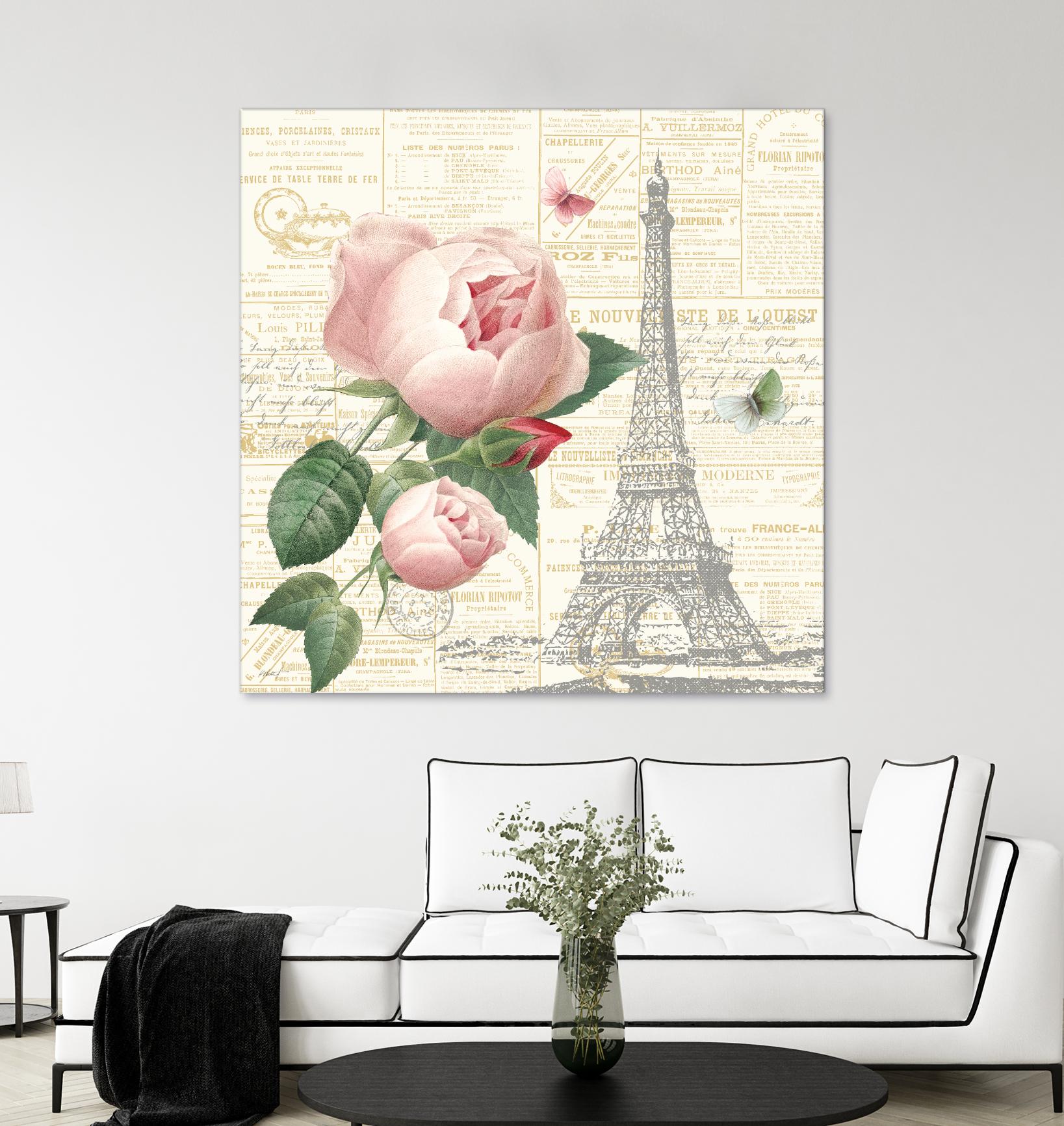 Roses in Paris IV by Katie Pertiet on GIANT ART - beige floral