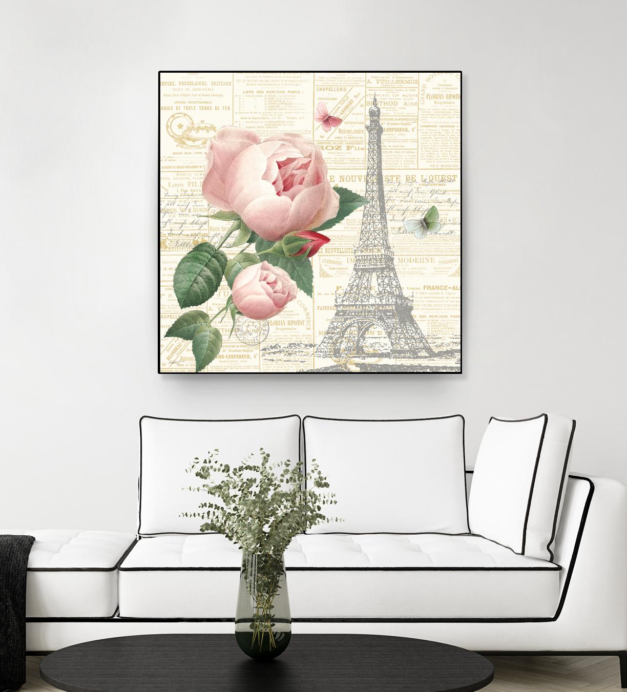 Roses in Paris IV by Katie Pertiet on GIANT ART - beige floral