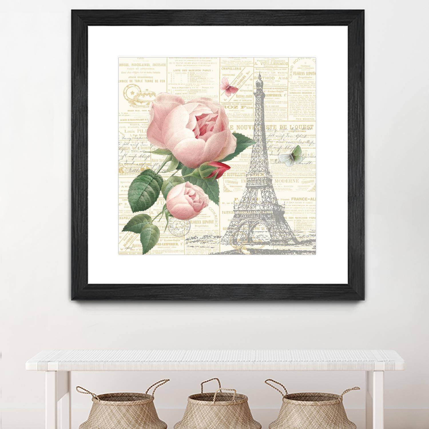 Roses in Paris IV by Katie Pertiet on GIANT ART - beige floral