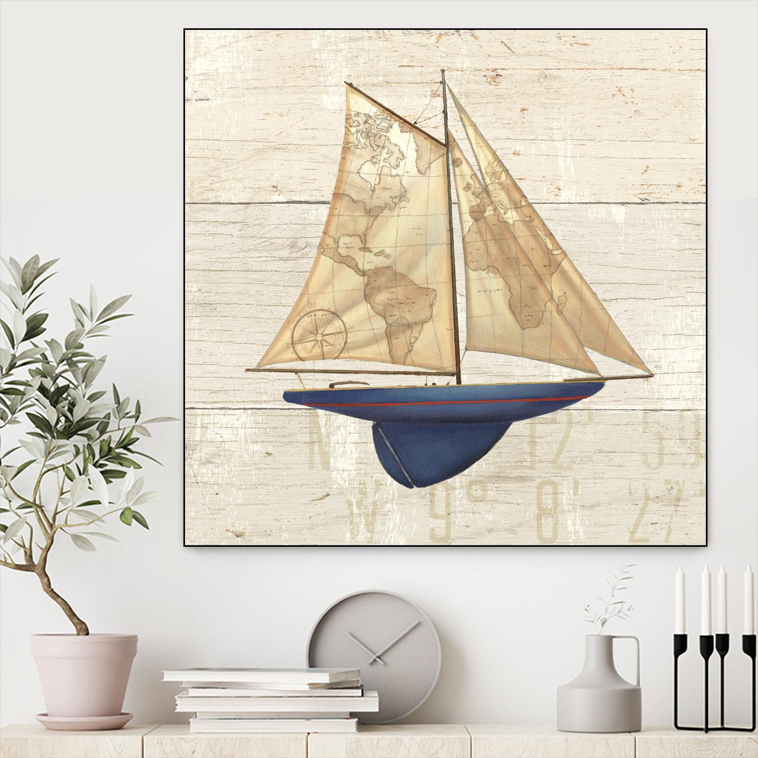 Nautique I by James Wiens on GIANT ART - beige nautical
