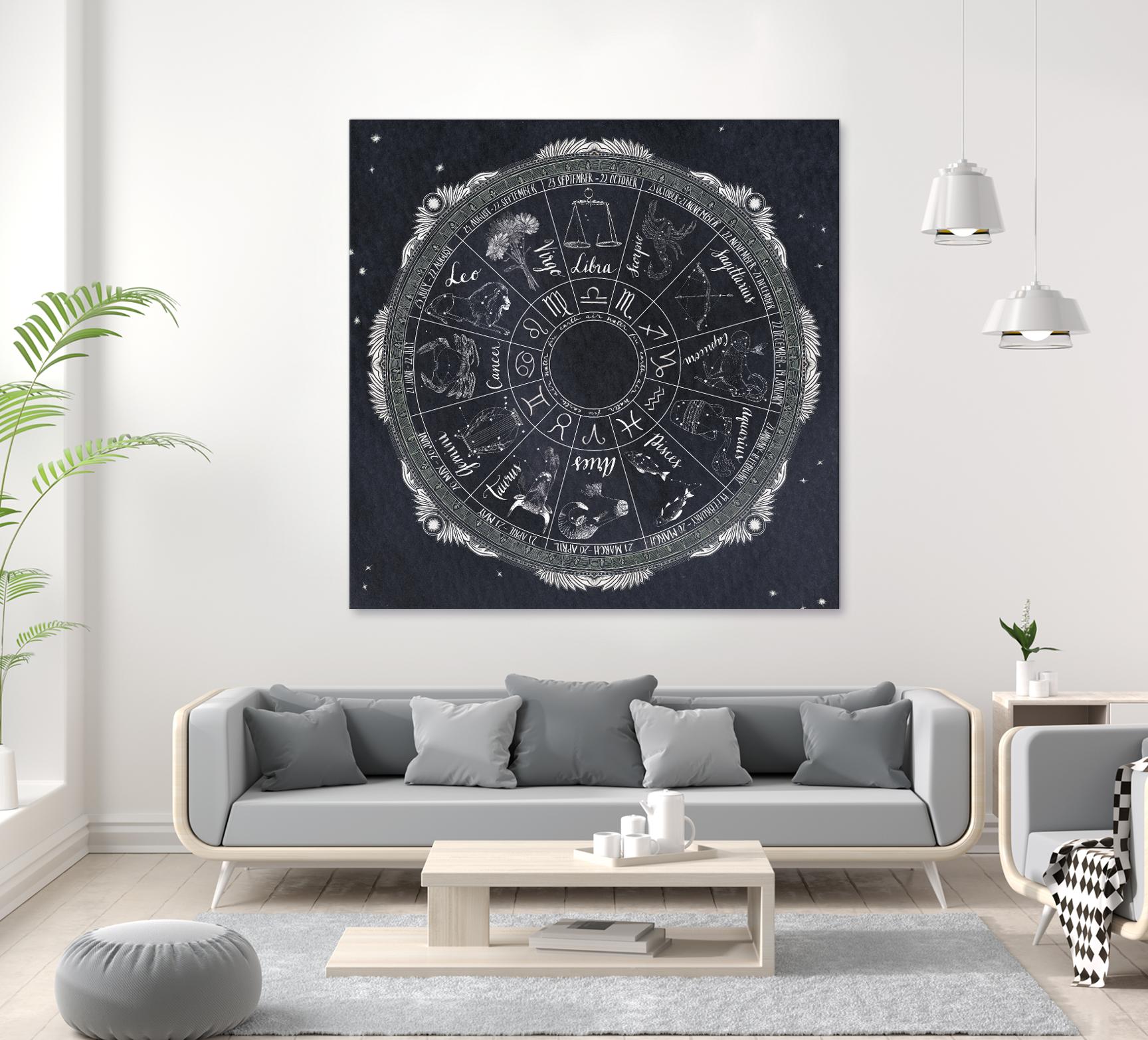 Night Sky Zodiac by Sara Zieve Miller on GIANT ART - grey maps