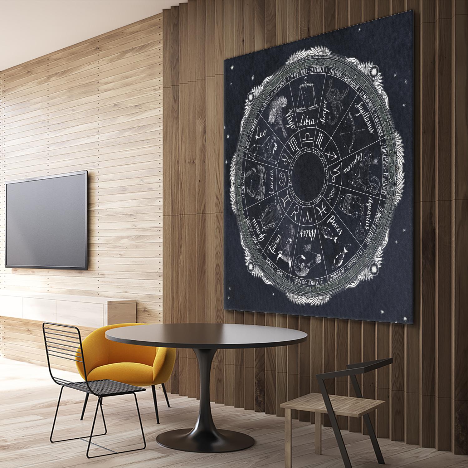 Night Sky Zodiac by Sara Zieve Miller on GIANT ART - grey maps