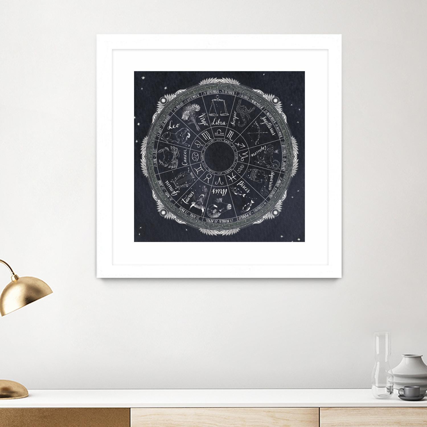 Night Sky Zodiac by Sara Zieve Miller on GIANT ART - grey maps
