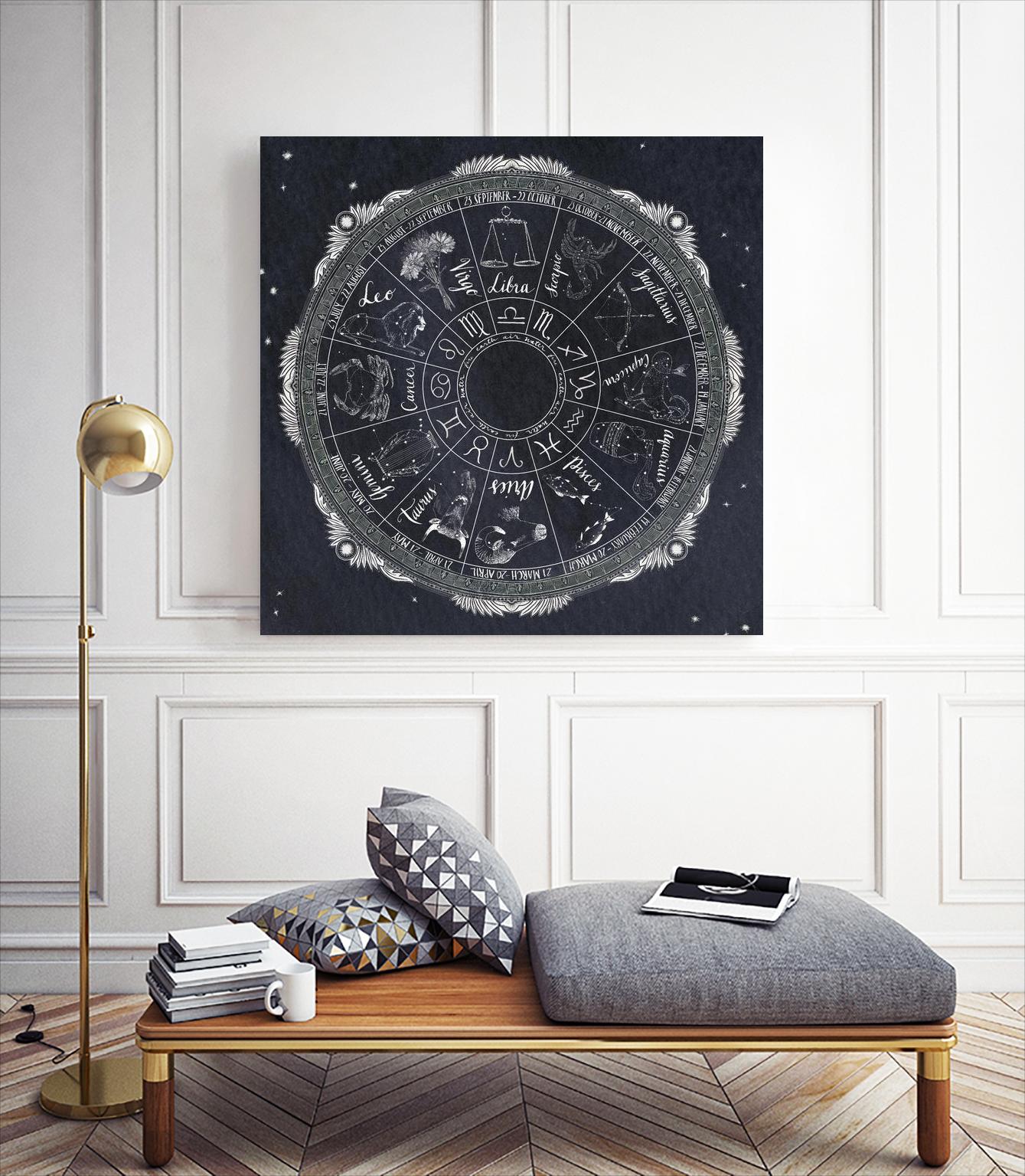 Night Sky Zodiac by Sara Zieve Miller on GIANT ART - grey maps
