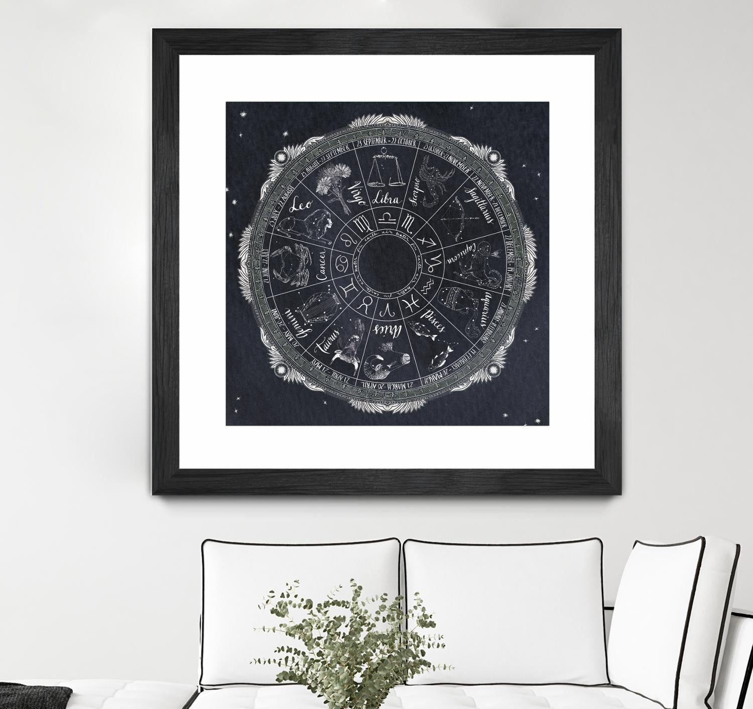 Night Sky Zodiac by Sara Zieve Miller on GIANT ART - grey maps