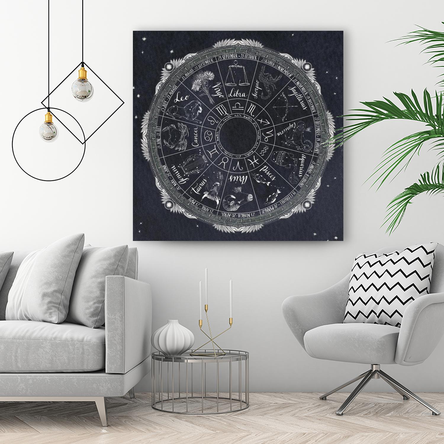 Night Sky Zodiac by Sara Zieve Miller on GIANT ART - grey maps
