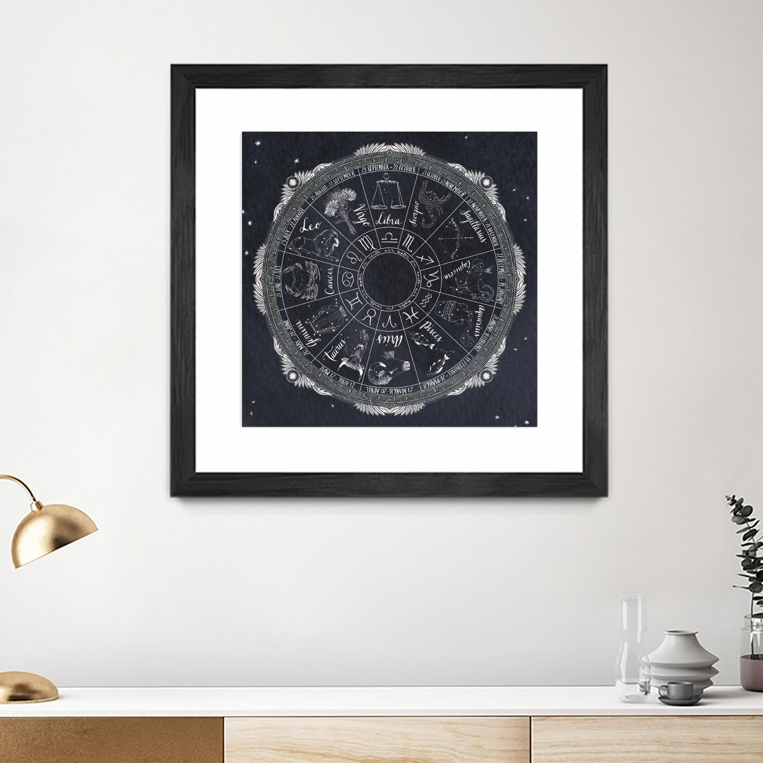 Night Sky Zodiac by Sara Zieve Miller on GIANT ART - grey maps