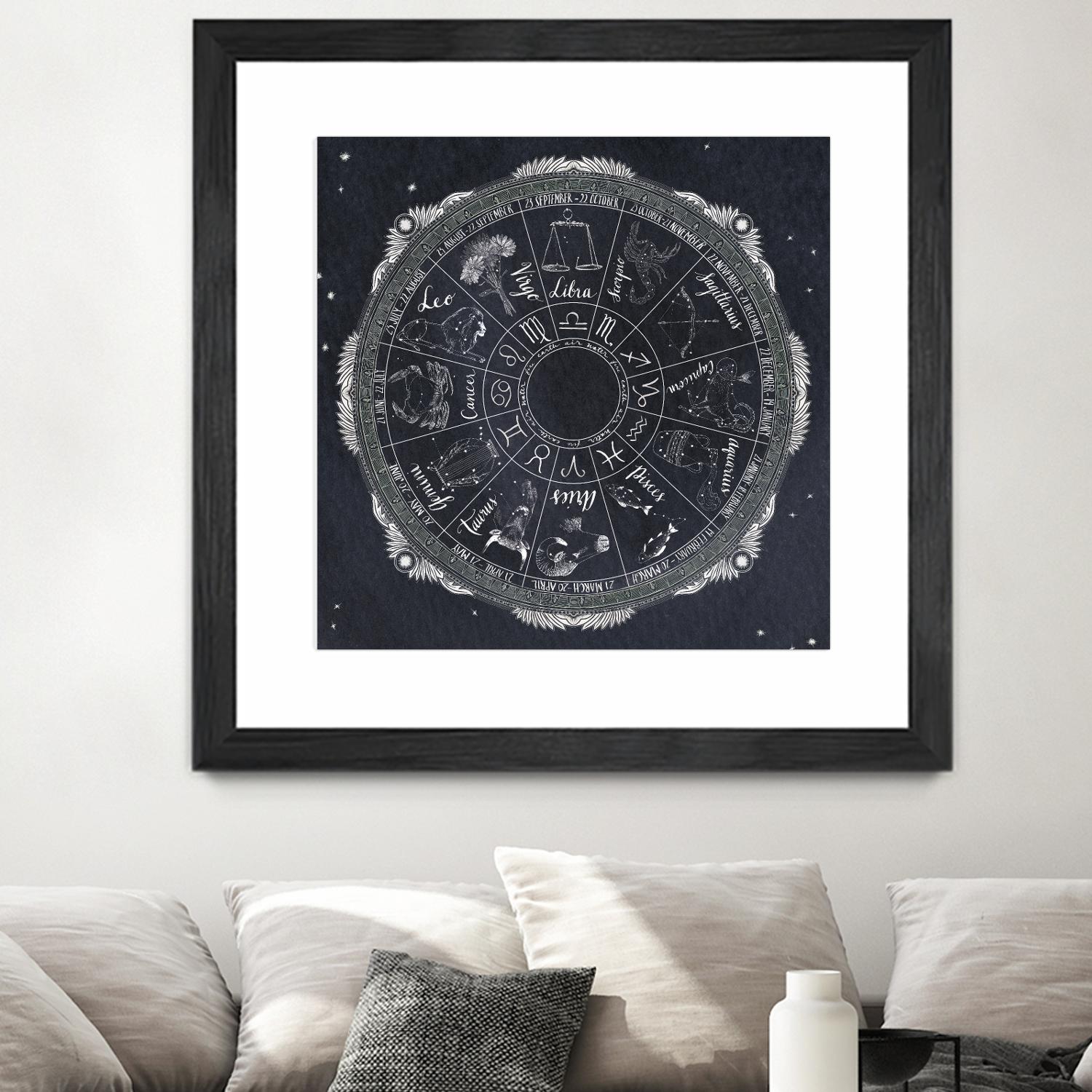 Night Sky Zodiac by Sara Zieve Miller on GIANT ART - grey maps