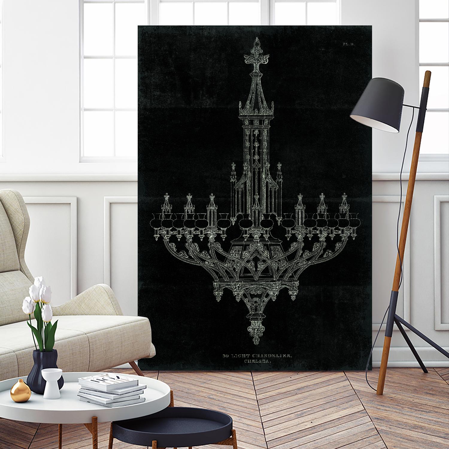 Ornamental Metal Work Chandelier by Portfolio on GIANT ART - grey interior