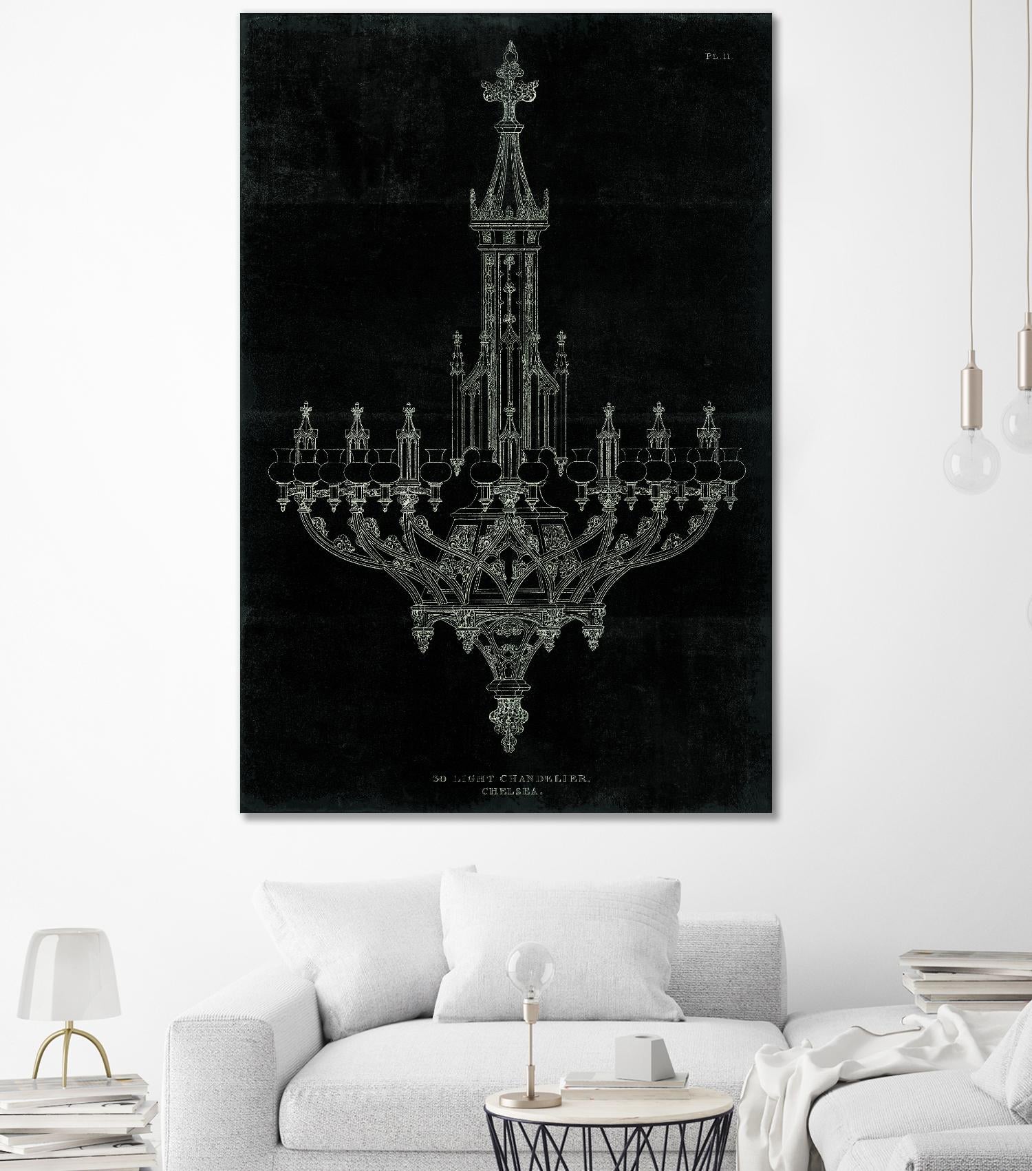 Ornamental Metal Work Chandelier by Portfolio on GIANT ART - grey interior