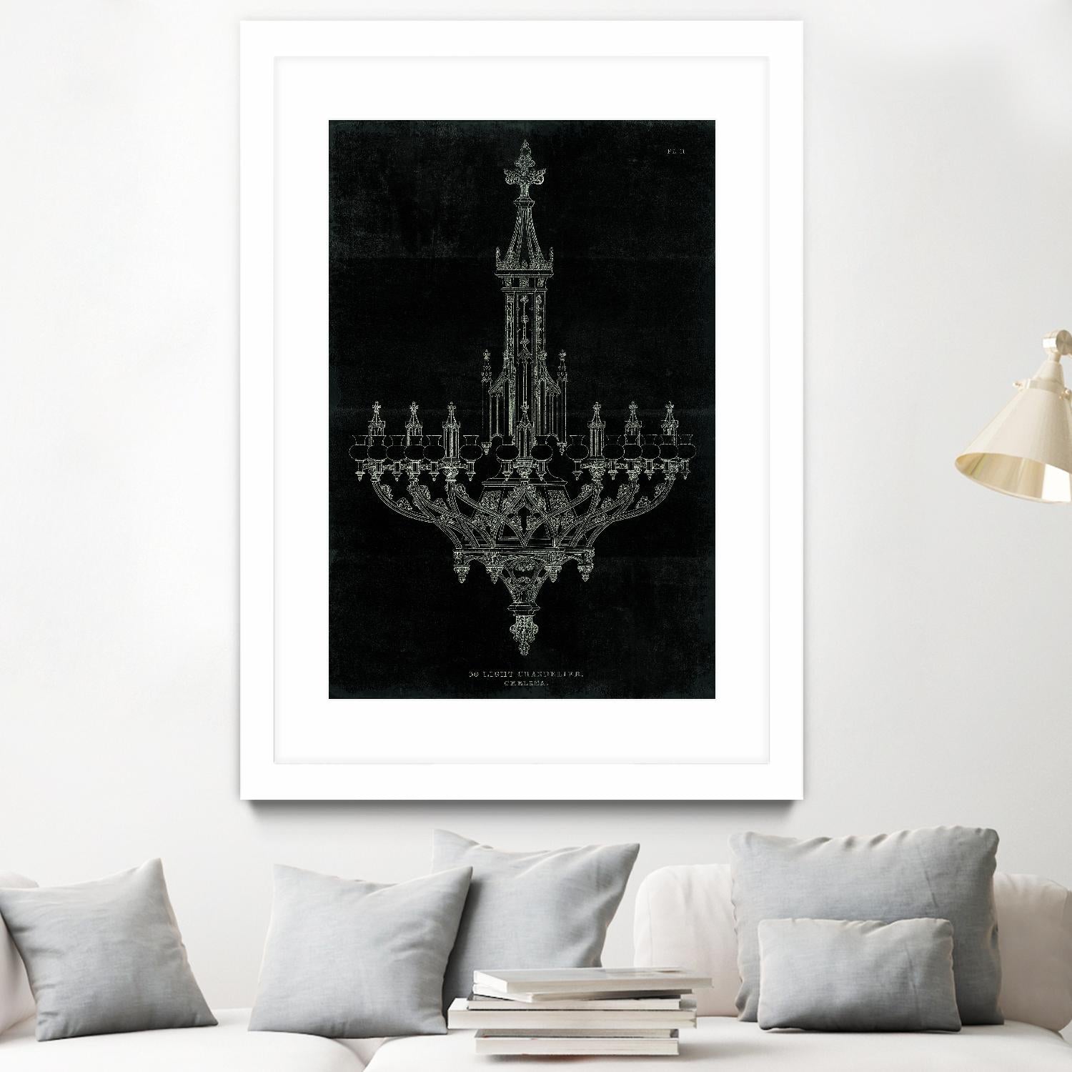 Ornamental Metal Work Chandelier by Portfolio on GIANT ART - grey interior