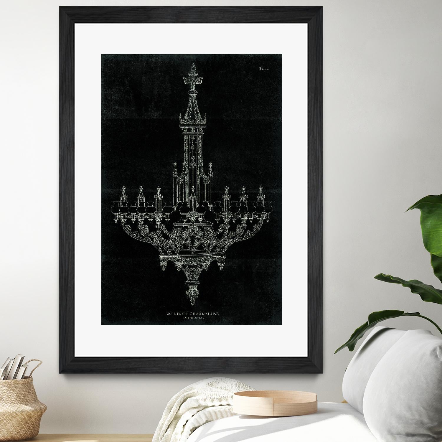 Ornamental Metal Work Chandelier by Portfolio on GIANT ART - grey interior