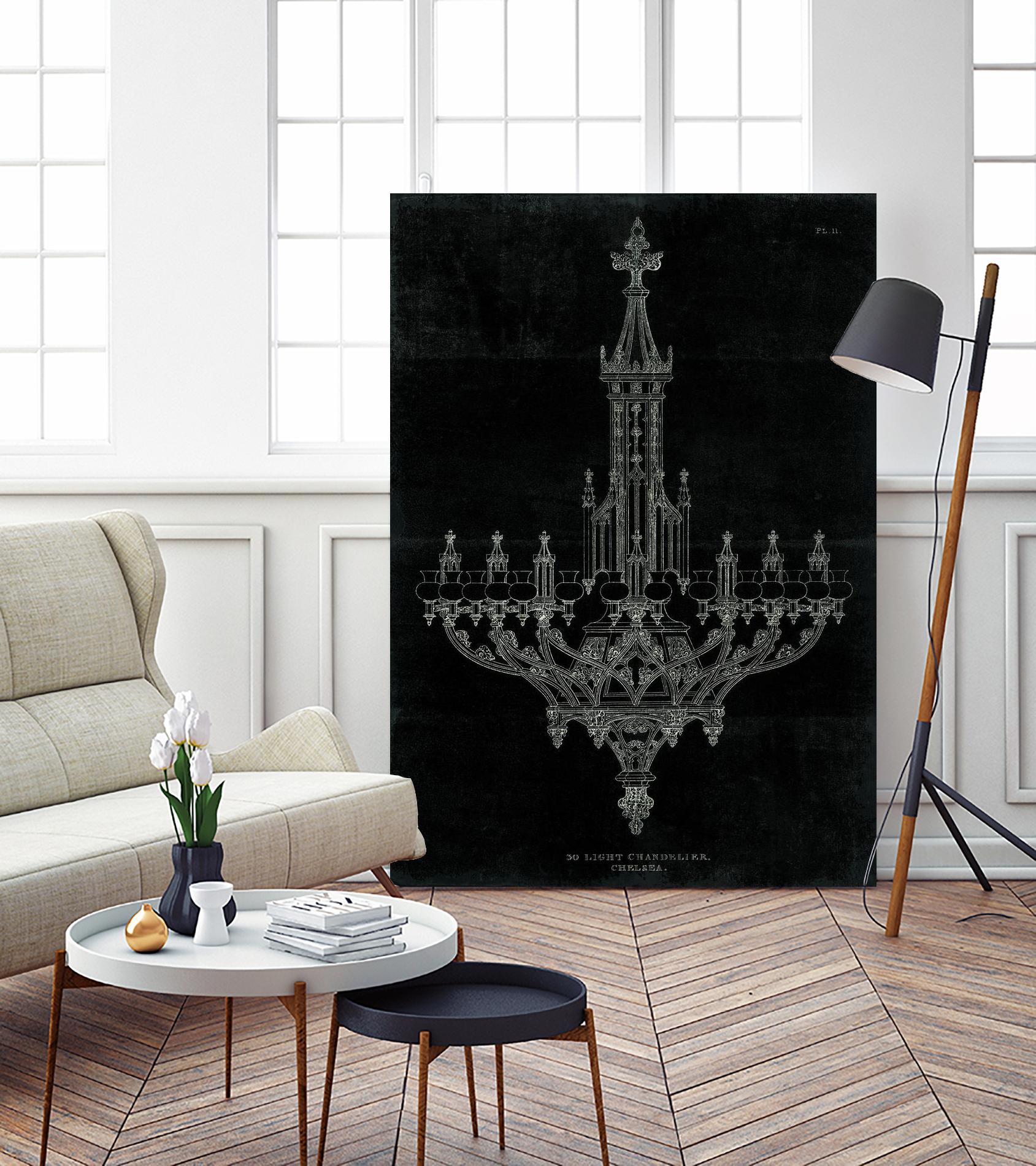 Ornamental Metal Work Chandelier by Portfolio on GIANT ART - grey interior