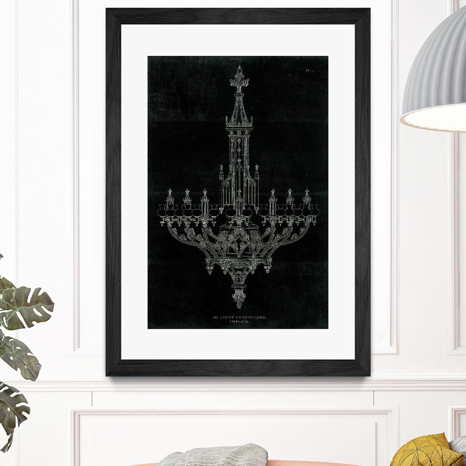 Ornamental Metal Work Chandelier by Portfolio on GIANT ART - grey interior