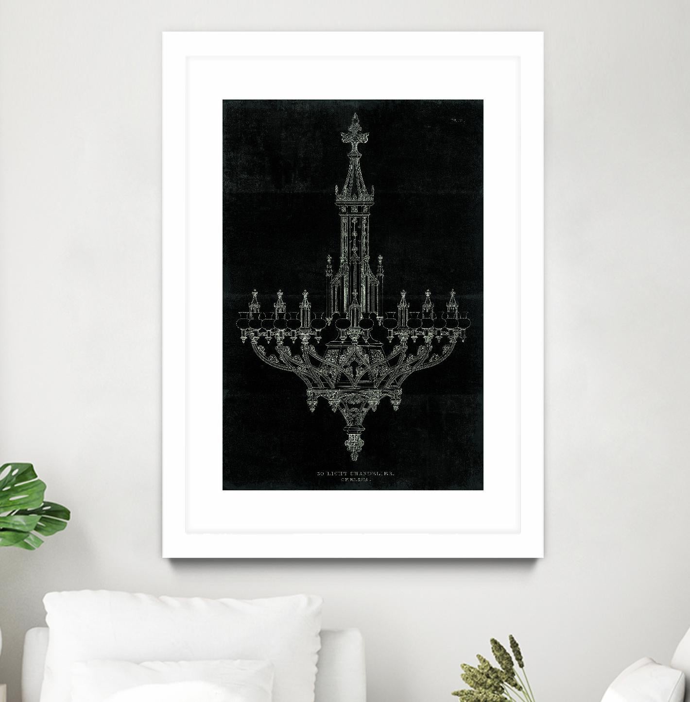 Ornamental Metal Work Chandelier by Portfolio on GIANT ART - grey interior