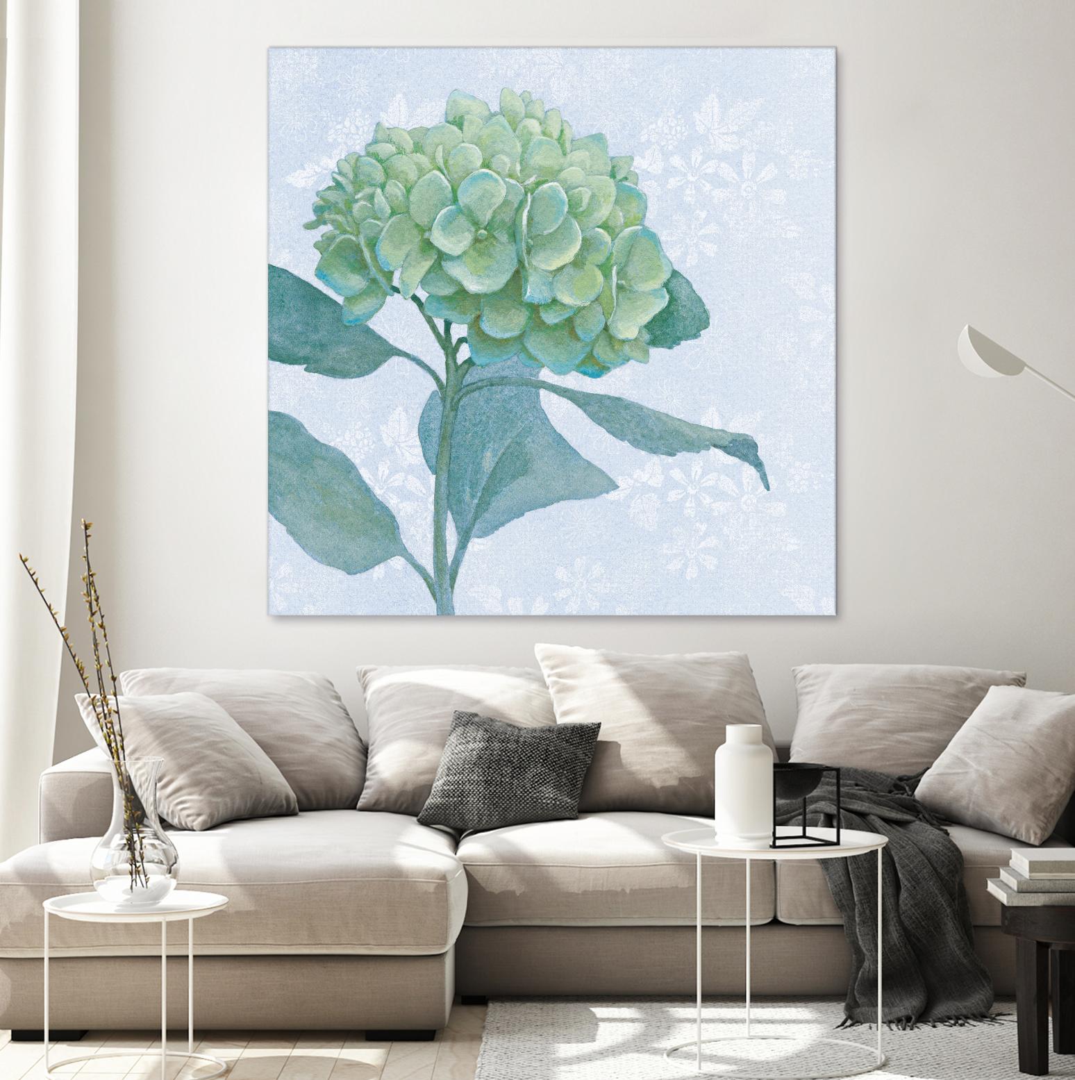 Blue Hydrangea I by Beth Grove on GIANT ART - green floral