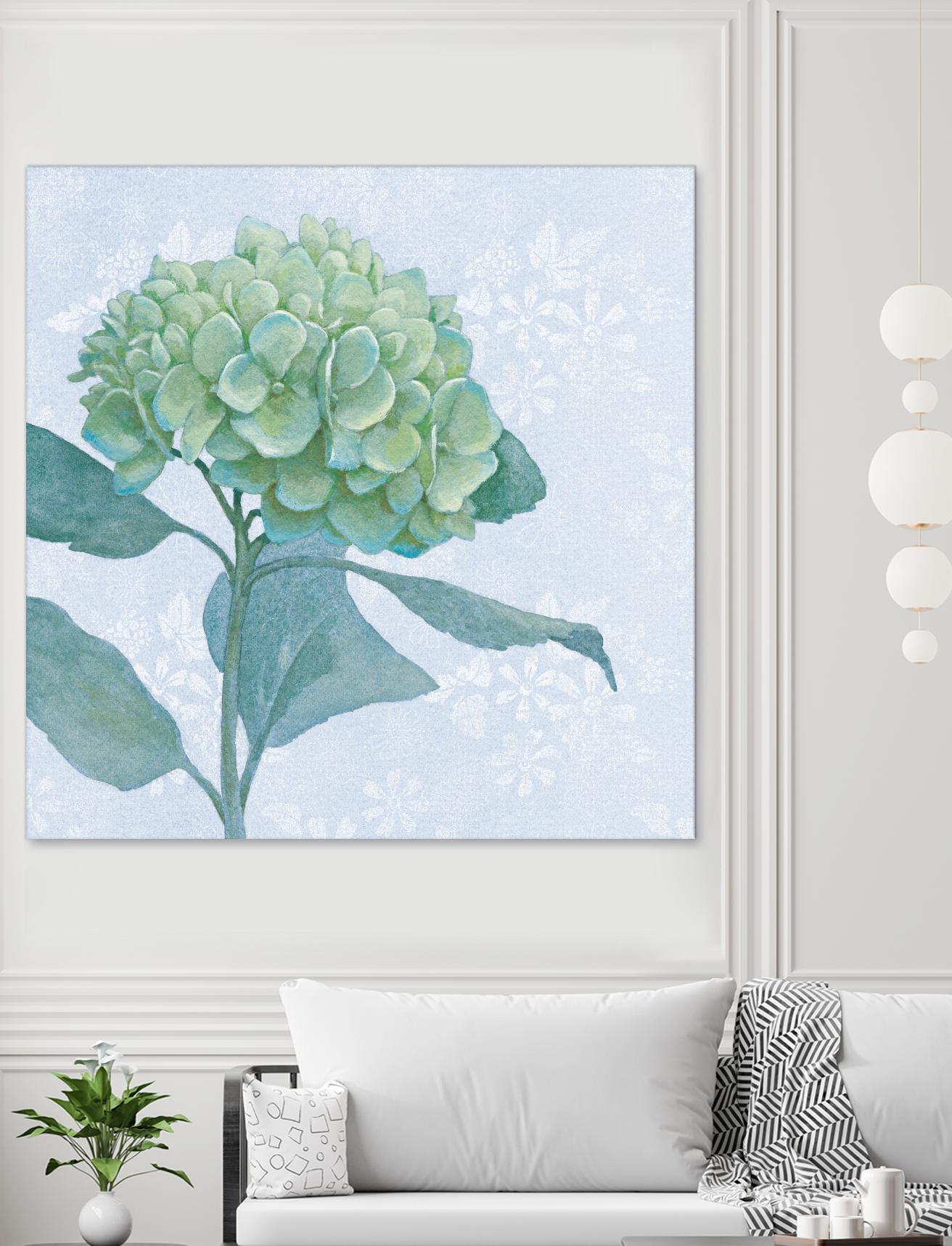 Blue Hydrangea I by Beth Grove on GIANT ART - green floral