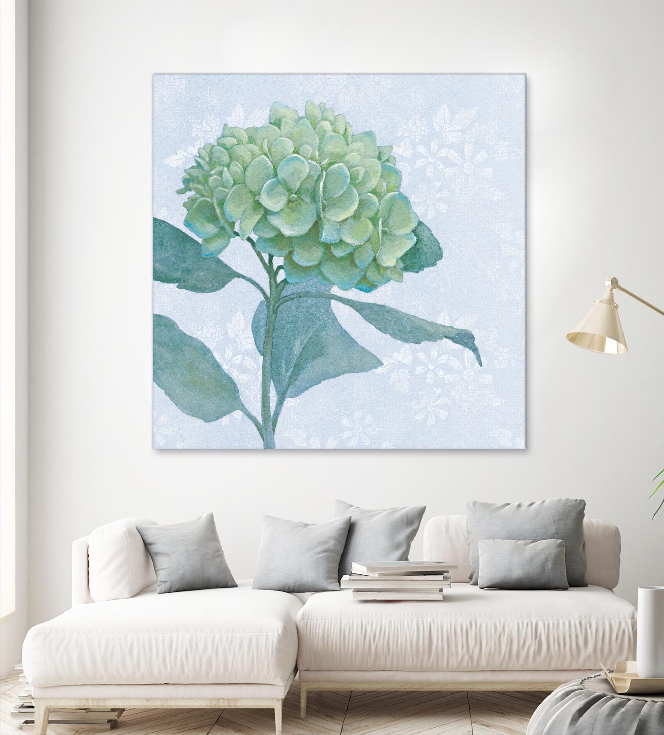 Blue Hydrangea I by Beth Grove on GIANT ART - green floral