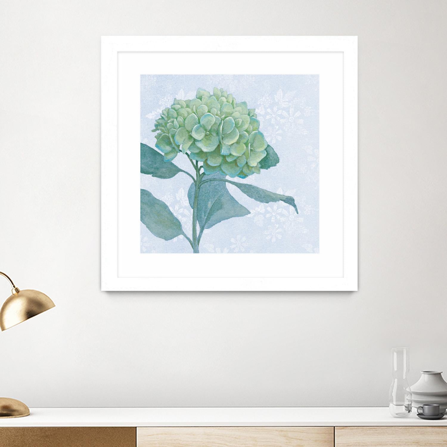 Blue Hydrangea I by Beth Grove on GIANT ART - green floral