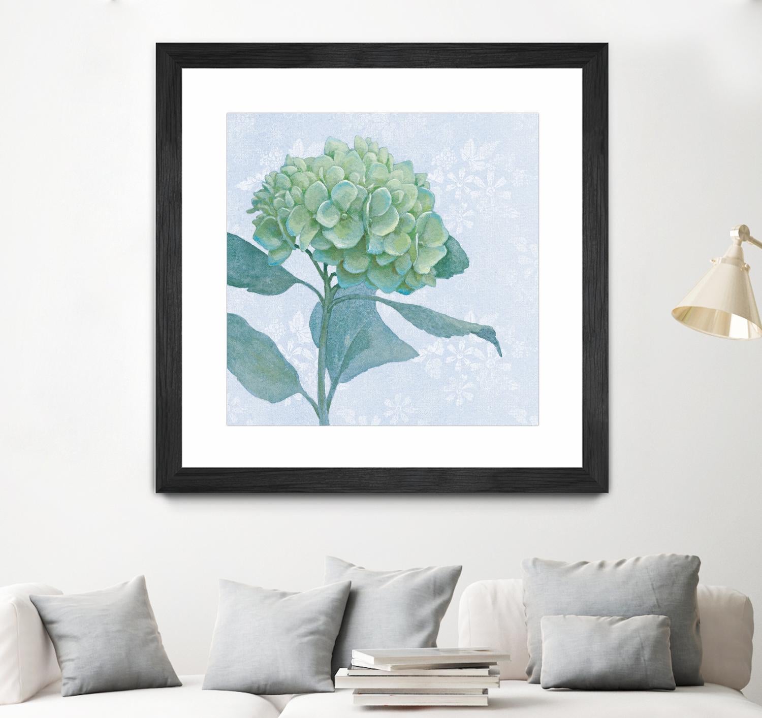 Blue Hydrangea I by Beth Grove on GIANT ART - green floral