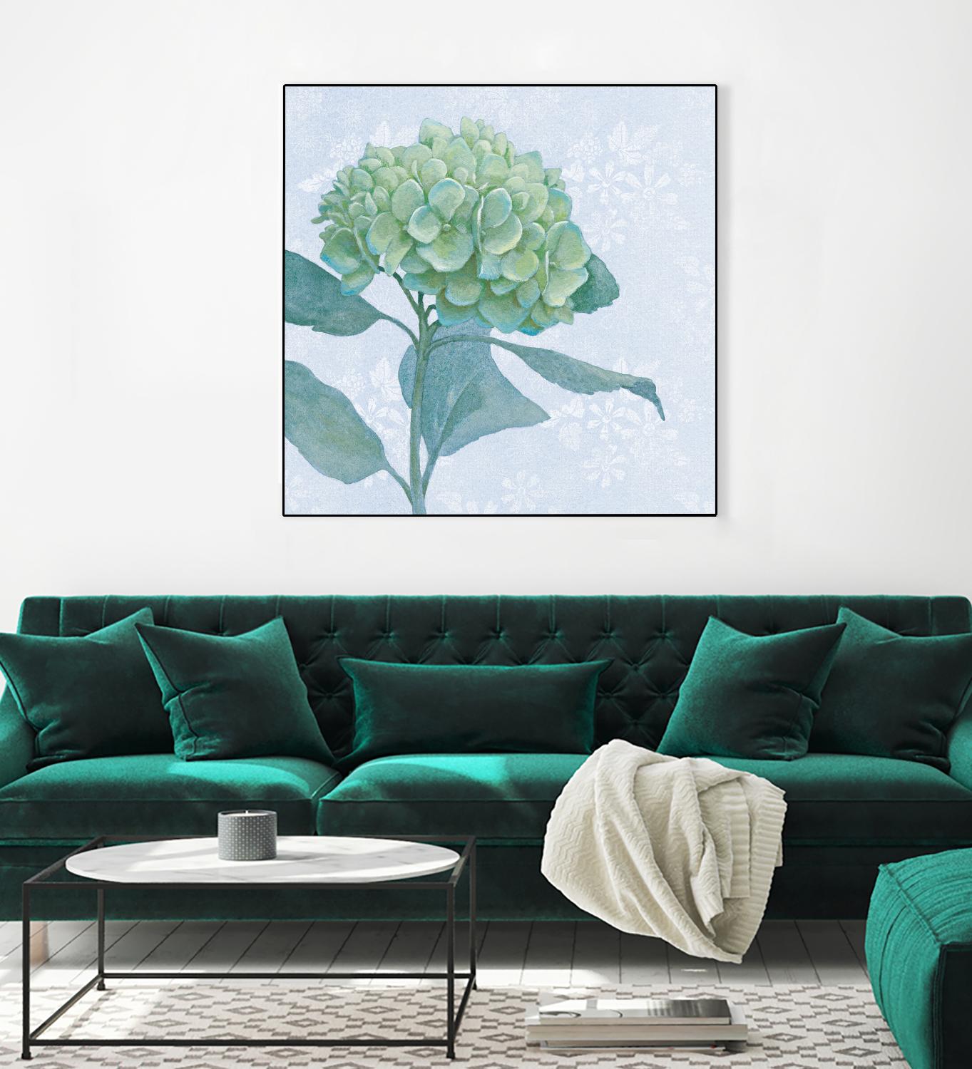 Blue Hydrangea I by Beth Grove on GIANT ART - green floral