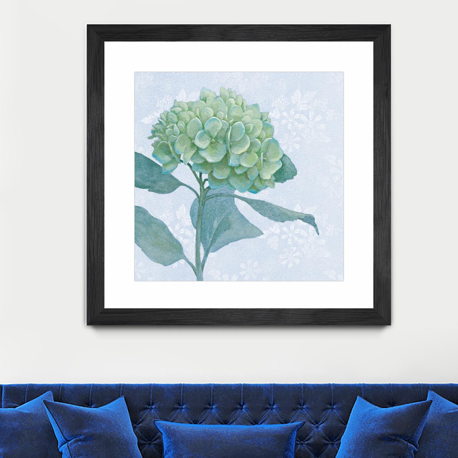 Blue Hydrangea I by Beth Grove on GIANT ART - green floral