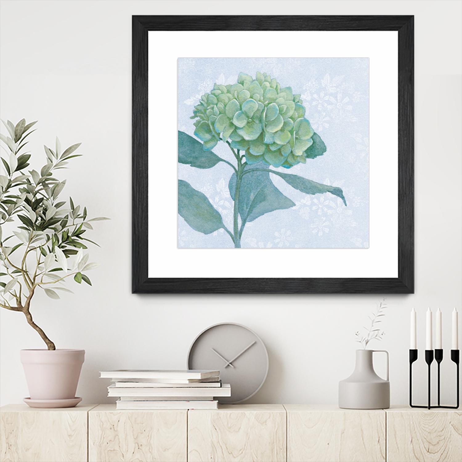 Blue Hydrangea I by Beth Grove on GIANT ART - green floral