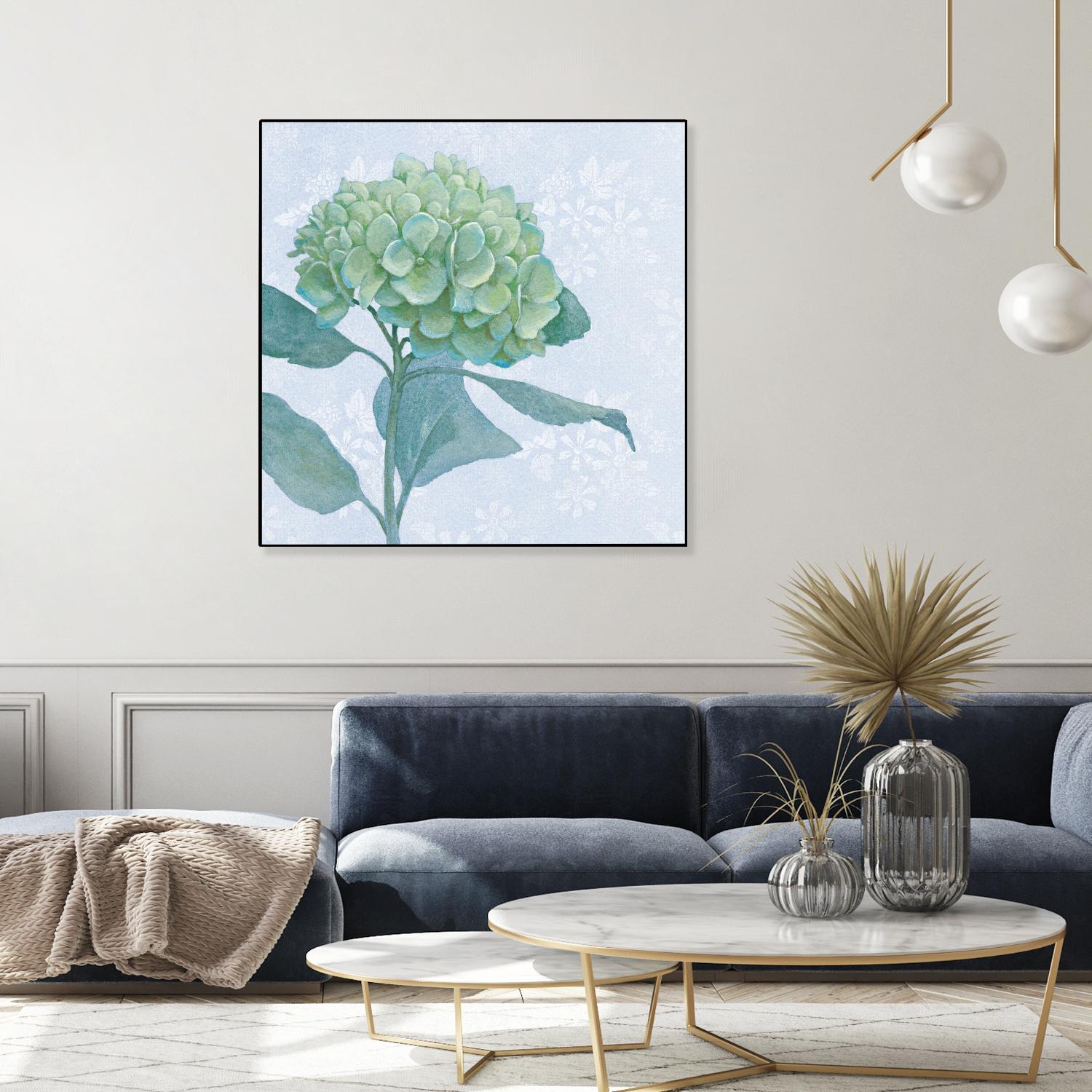 Blue Hydrangea I by Beth Grove on GIANT ART - green floral