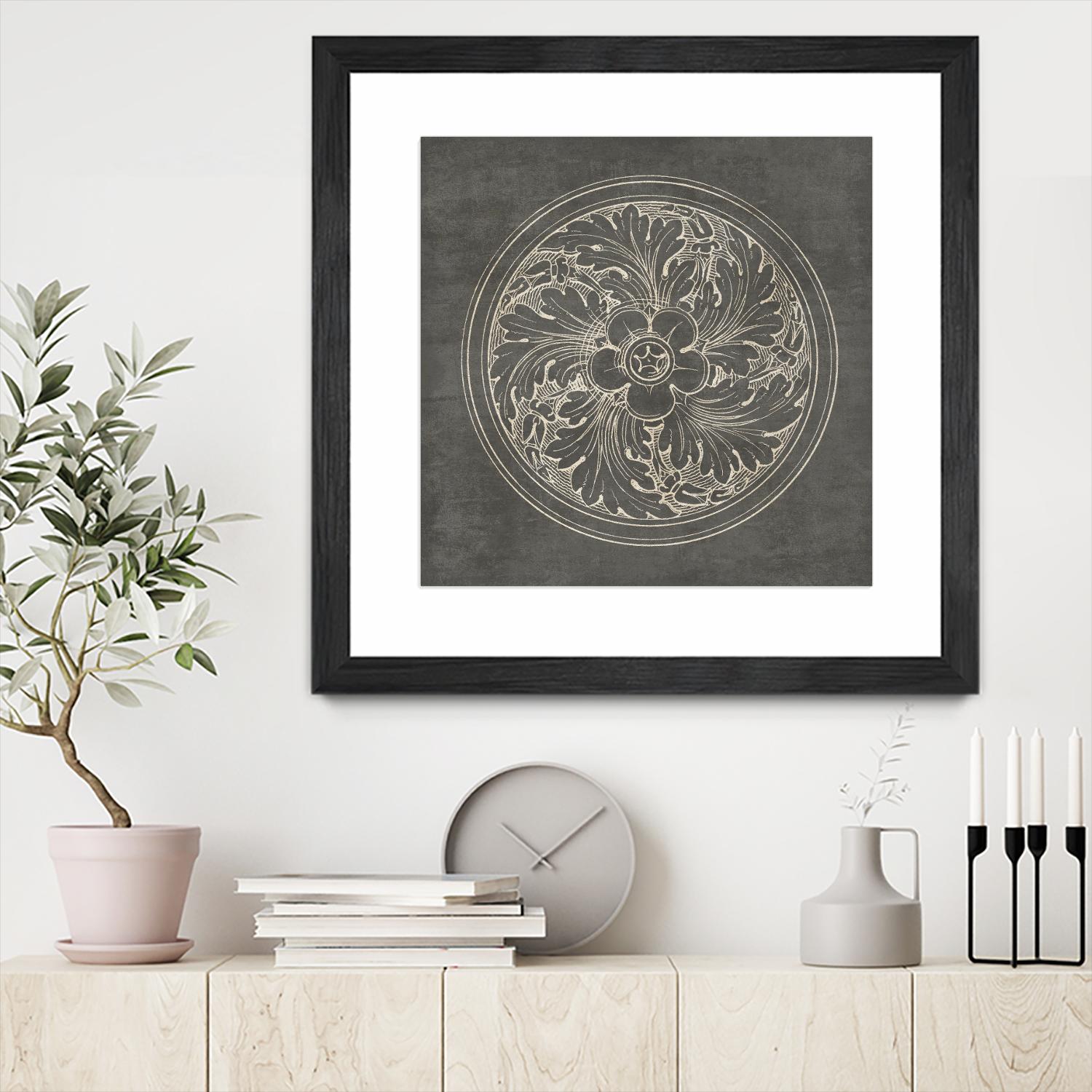 Rosette II Gray by Portfolio on GIANT ART - grey contemporary