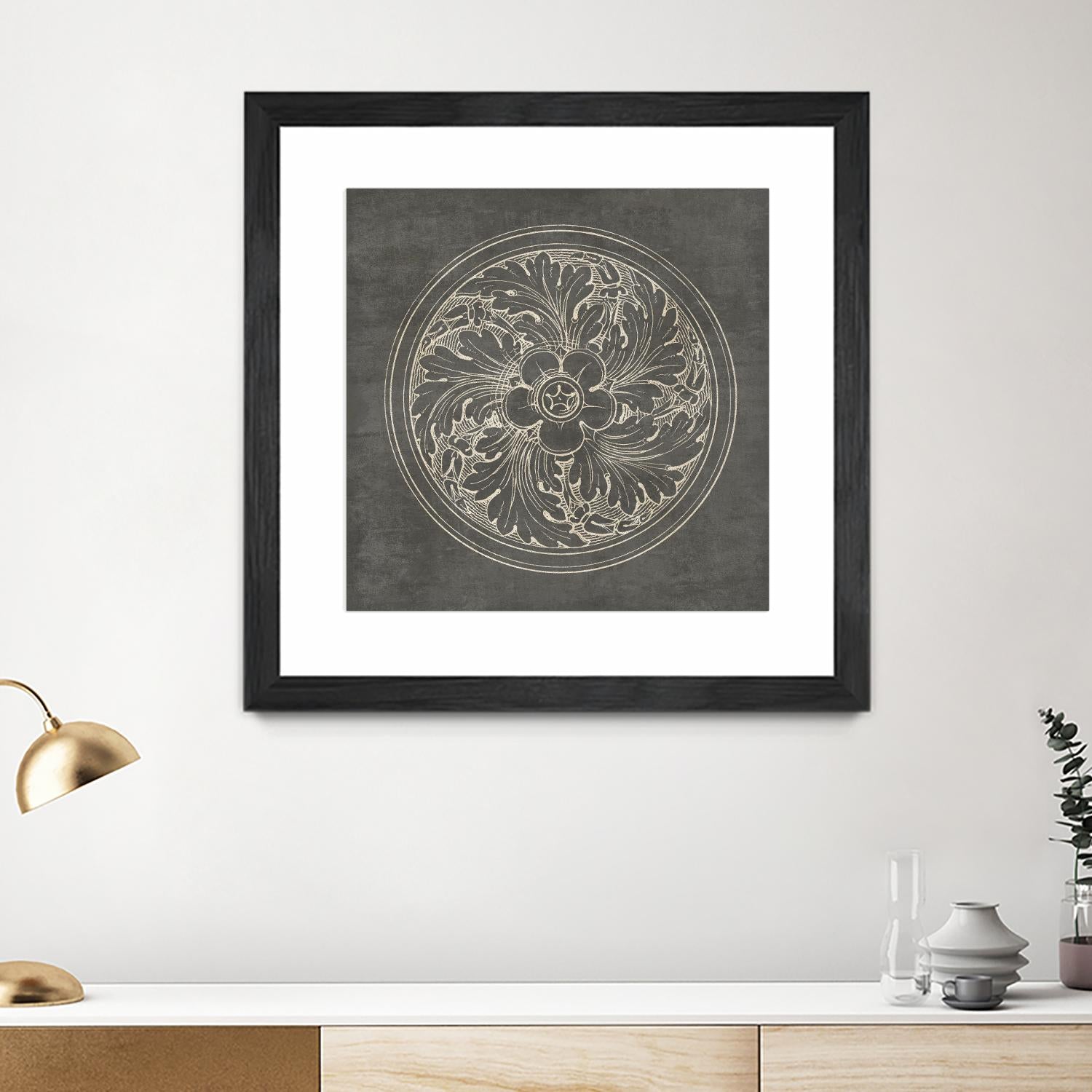 Rosette II Gray by Portfolio on GIANT ART - grey contemporary