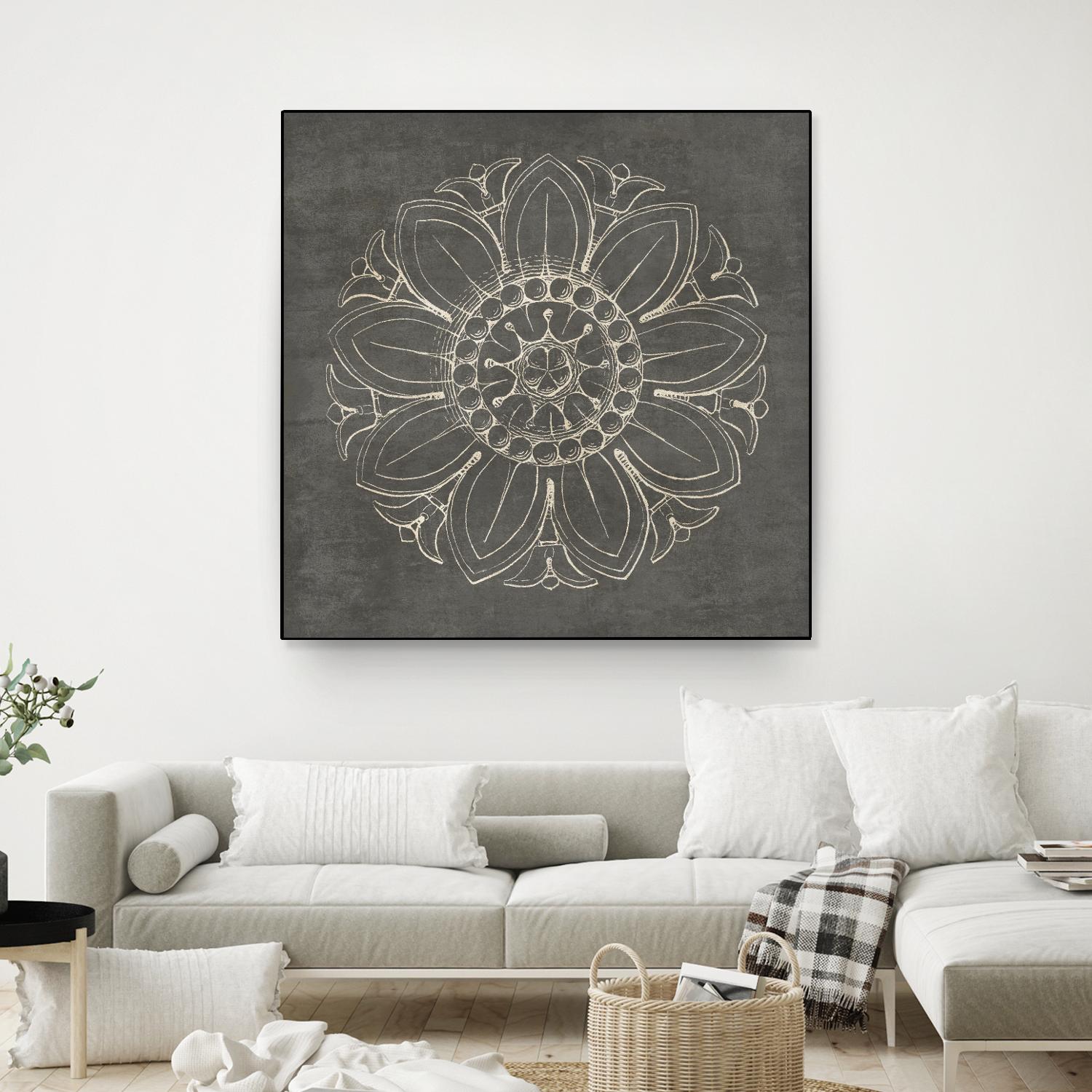 Rosette VII Gray by Portfolio on GIANT ART - grey contemporary