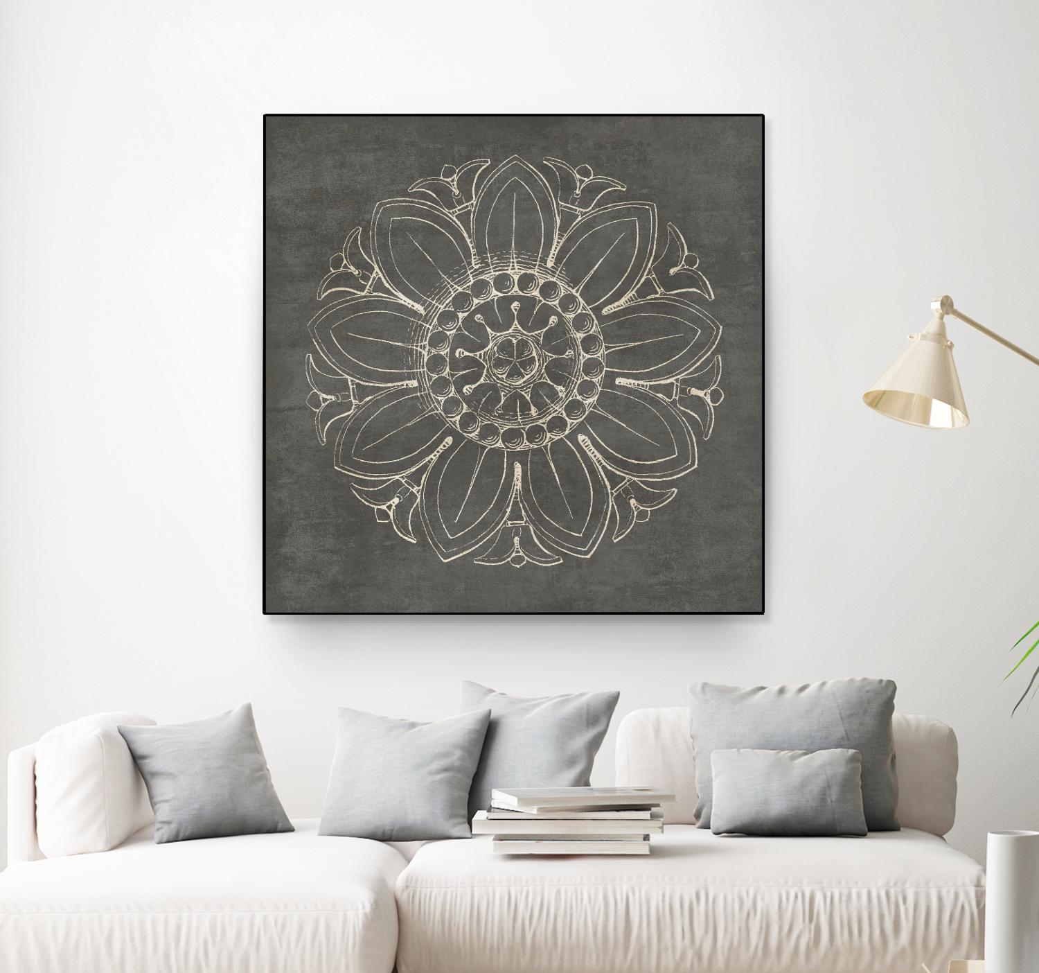Rosette VII Gray by Portfolio on GIANT ART - grey contemporary