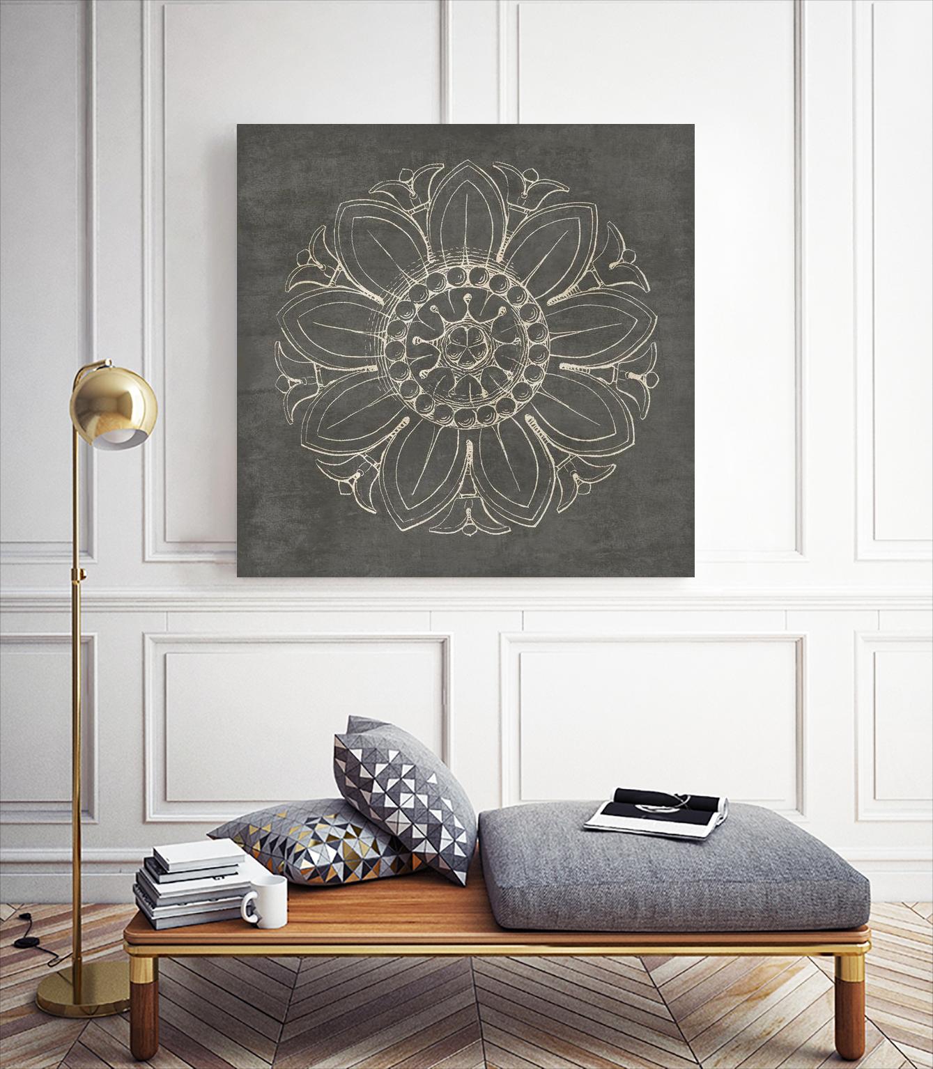 Rosette VII Gray by Portfolio on GIANT ART - grey contemporary