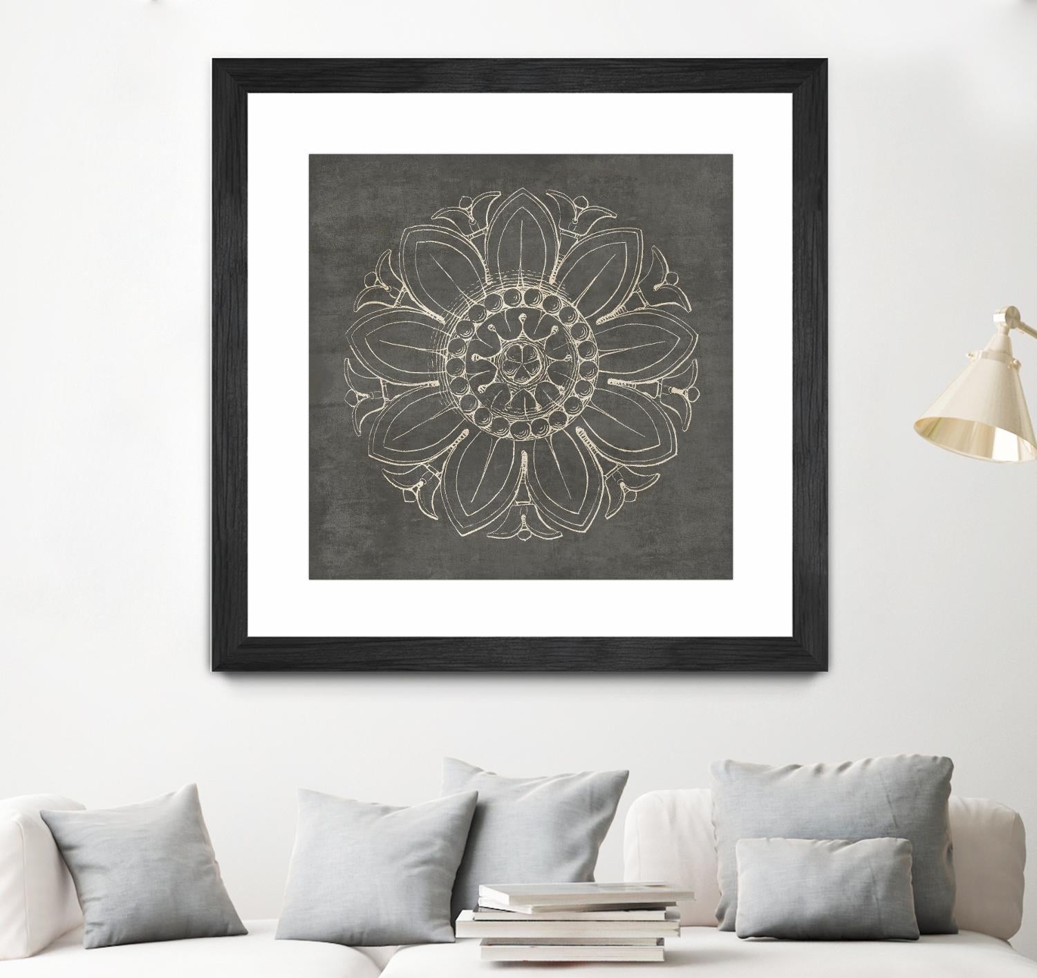 Rosette VII Gray by Portfolio on GIANT ART - grey contemporary
