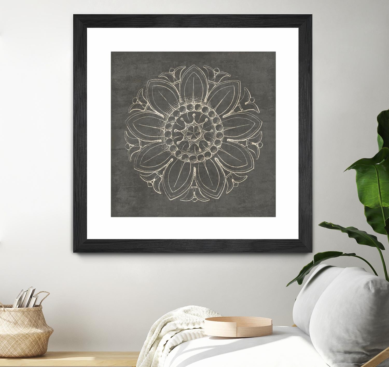 Rosette VII Gray by Portfolio on GIANT ART - grey contemporary