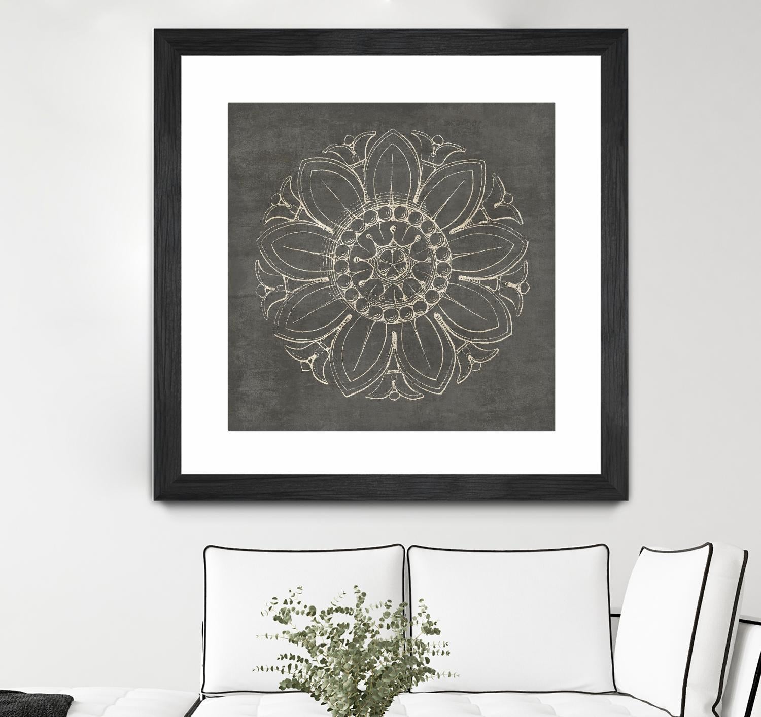Rosette VII Gray by Portfolio on GIANT ART - grey contemporary