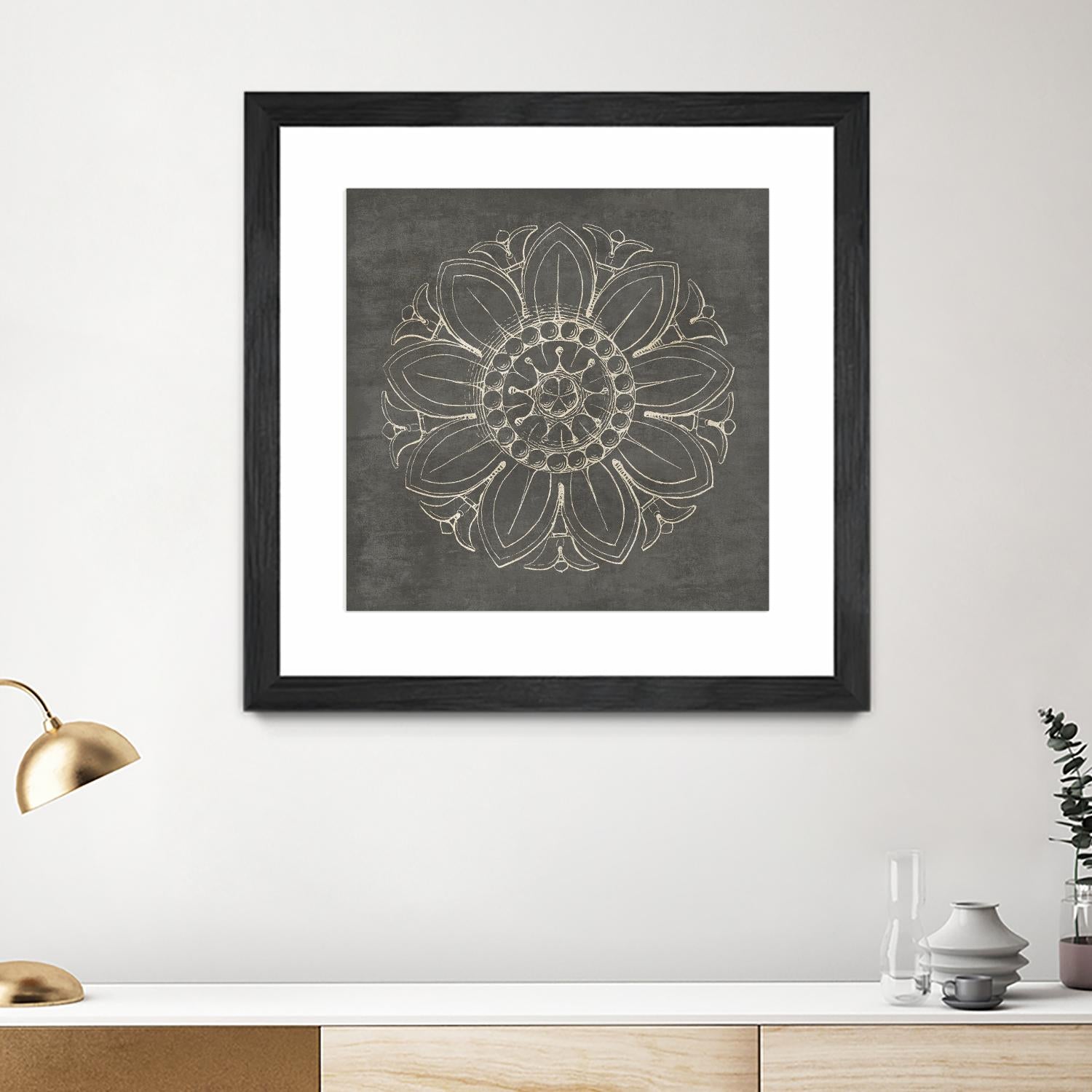Rosette VII Gray by Portfolio on GIANT ART - grey contemporary