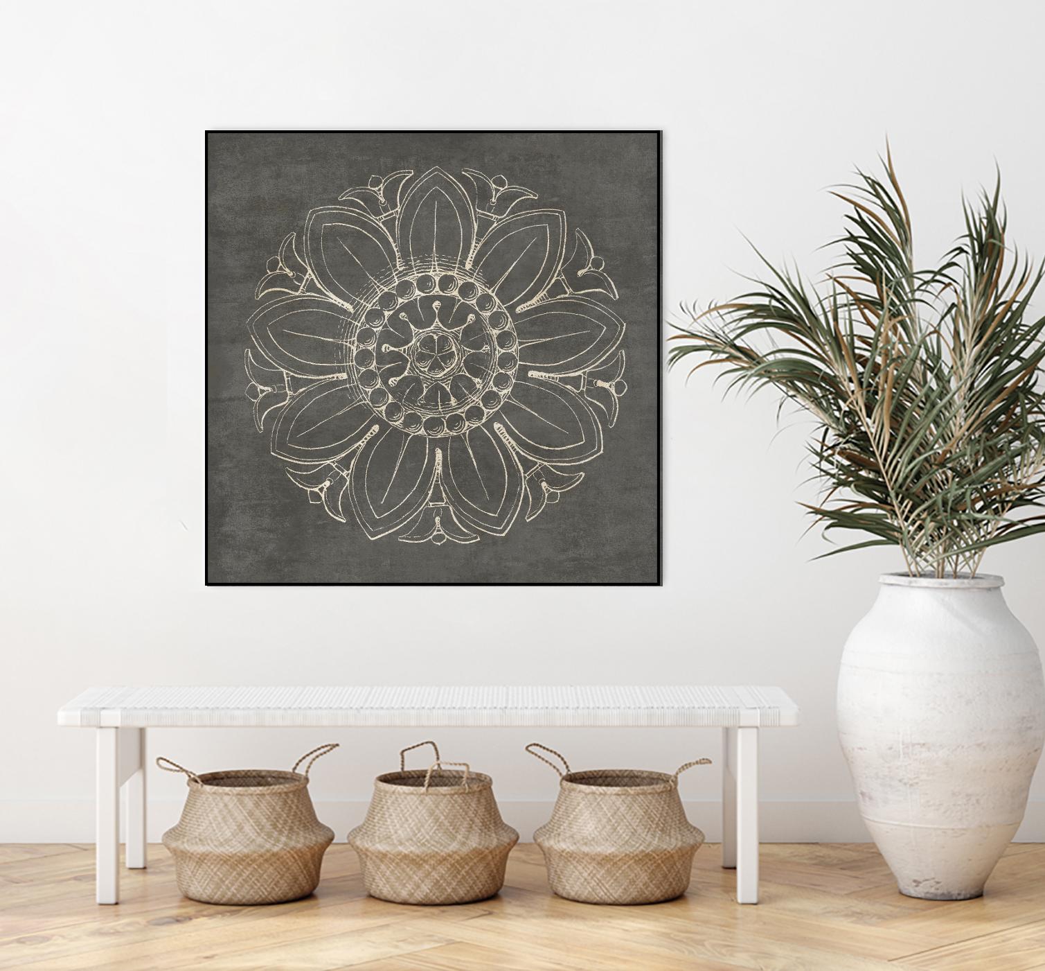 Rosette VII Gray by Portfolio on GIANT ART - grey contemporary