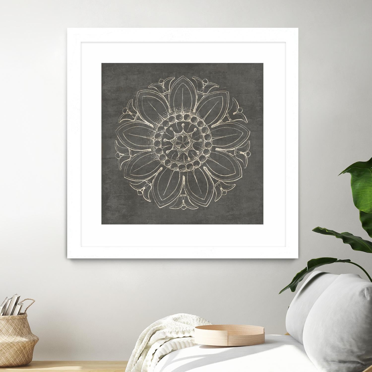 Rosette VII Gray by Portfolio on GIANT ART - grey contemporary