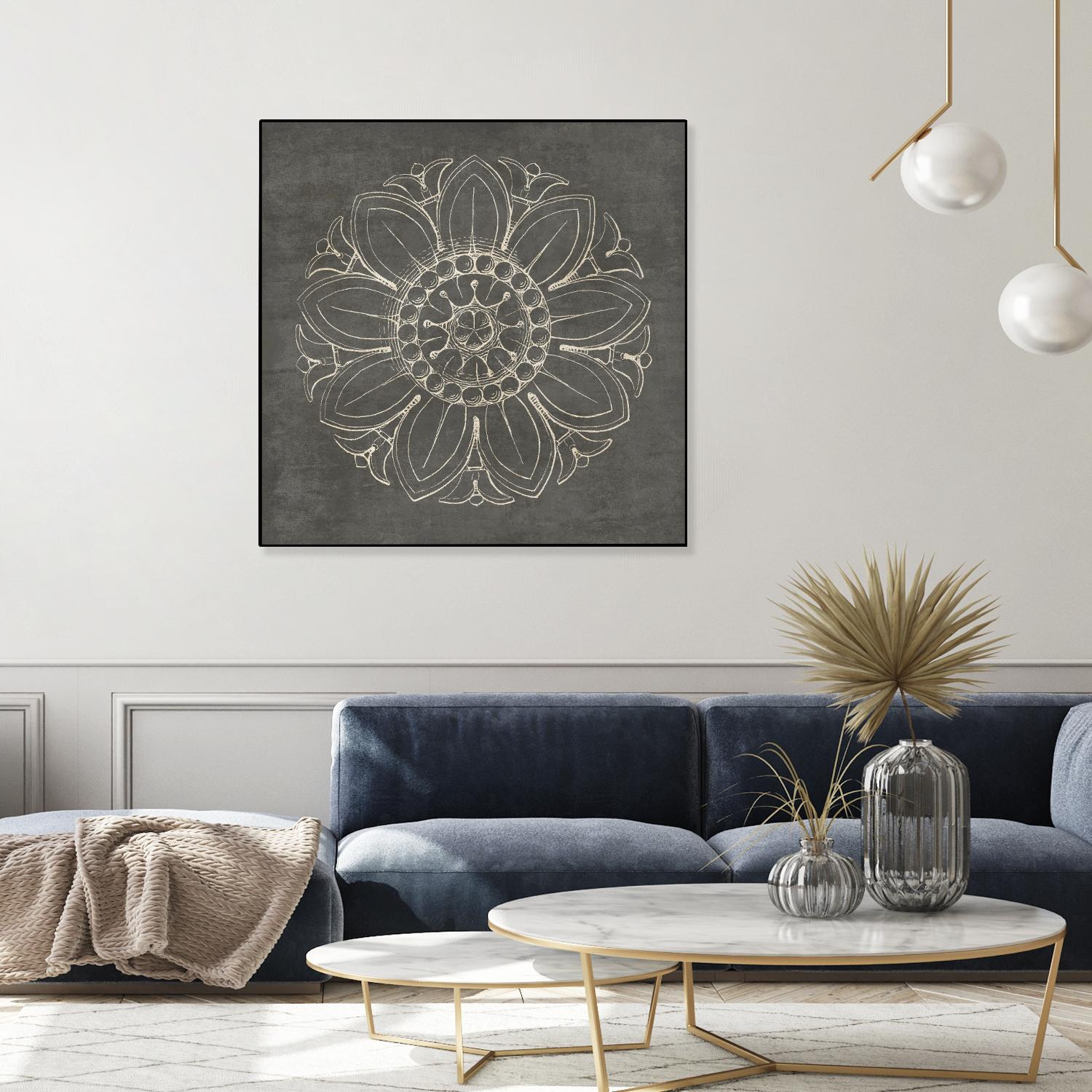 Rosette VII Gray by Portfolio on GIANT ART - grey contemporary
