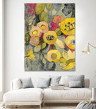 Yellow Floral Duo II by Silvia Vassileva on GIANT ART - grey floral