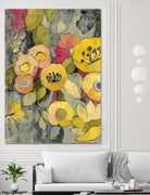Yellow Floral Duo II by Silvia Vassileva on GIANT ART - grey floral