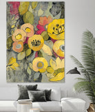 Yellow Floral Duo II by Silvia Vassileva on GIANT ART - grey floral