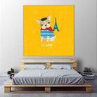 Good Dogs French Bulldog Bright by Moira Hershey on GIANT ART - blue animals