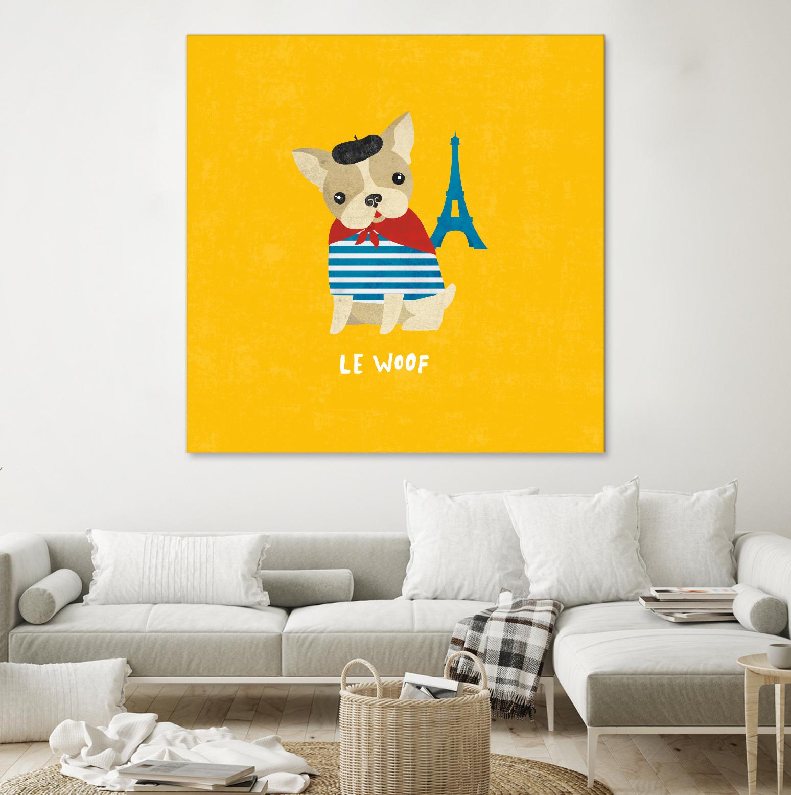 Good Dogs French Bulldog Bright by Moira Hershey on GIANT ART - blue animals