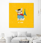 Good Dogs French Bulldog Bright by Moira Hershey on GIANT ART - blue animals