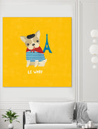 Good Dogs French Bulldog Bright by Moira Hershey on GIANT ART - blue animals