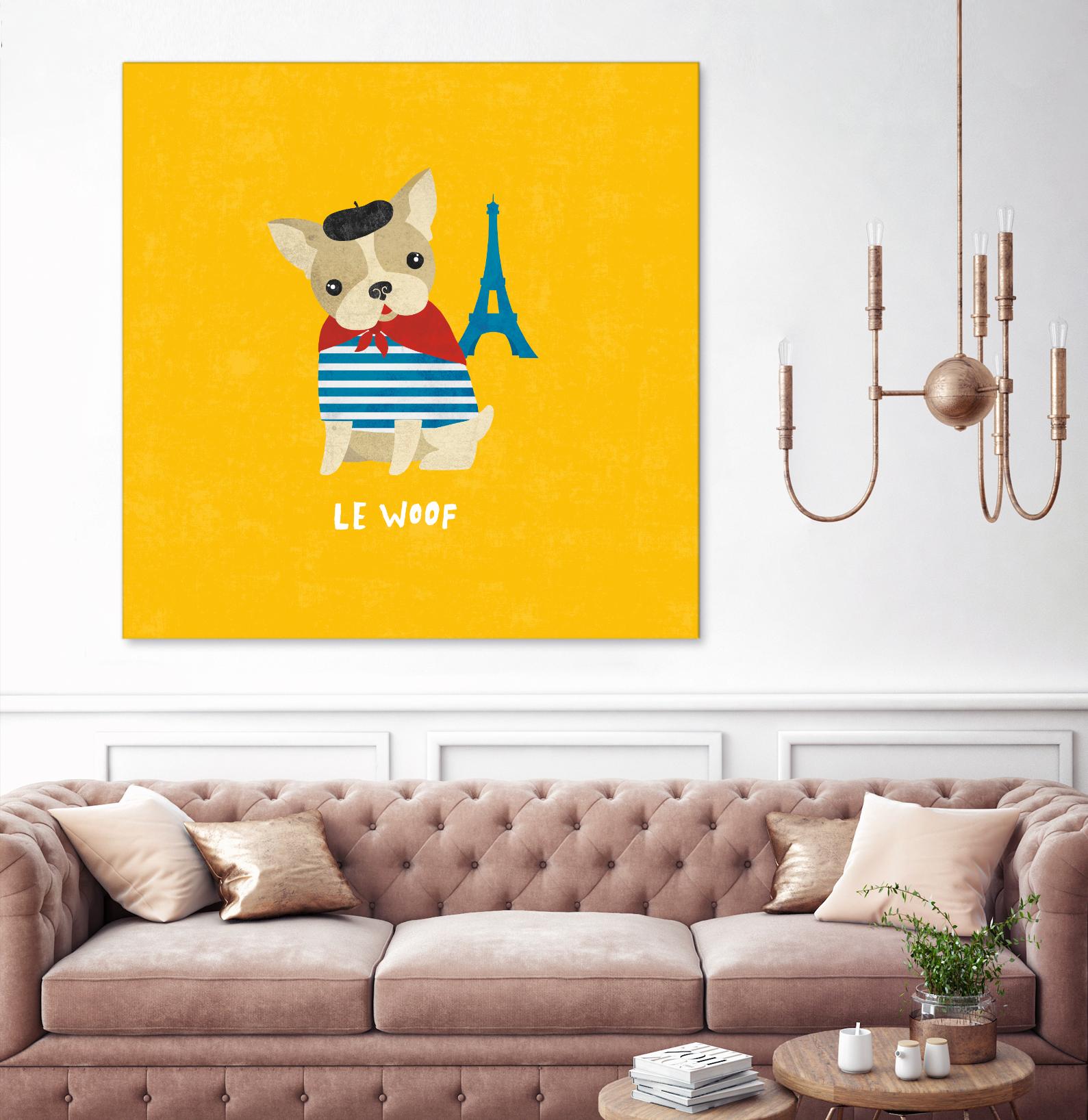 Good Dogs French Bulldog Bright by Moira Hershey on GIANT ART - blue animals