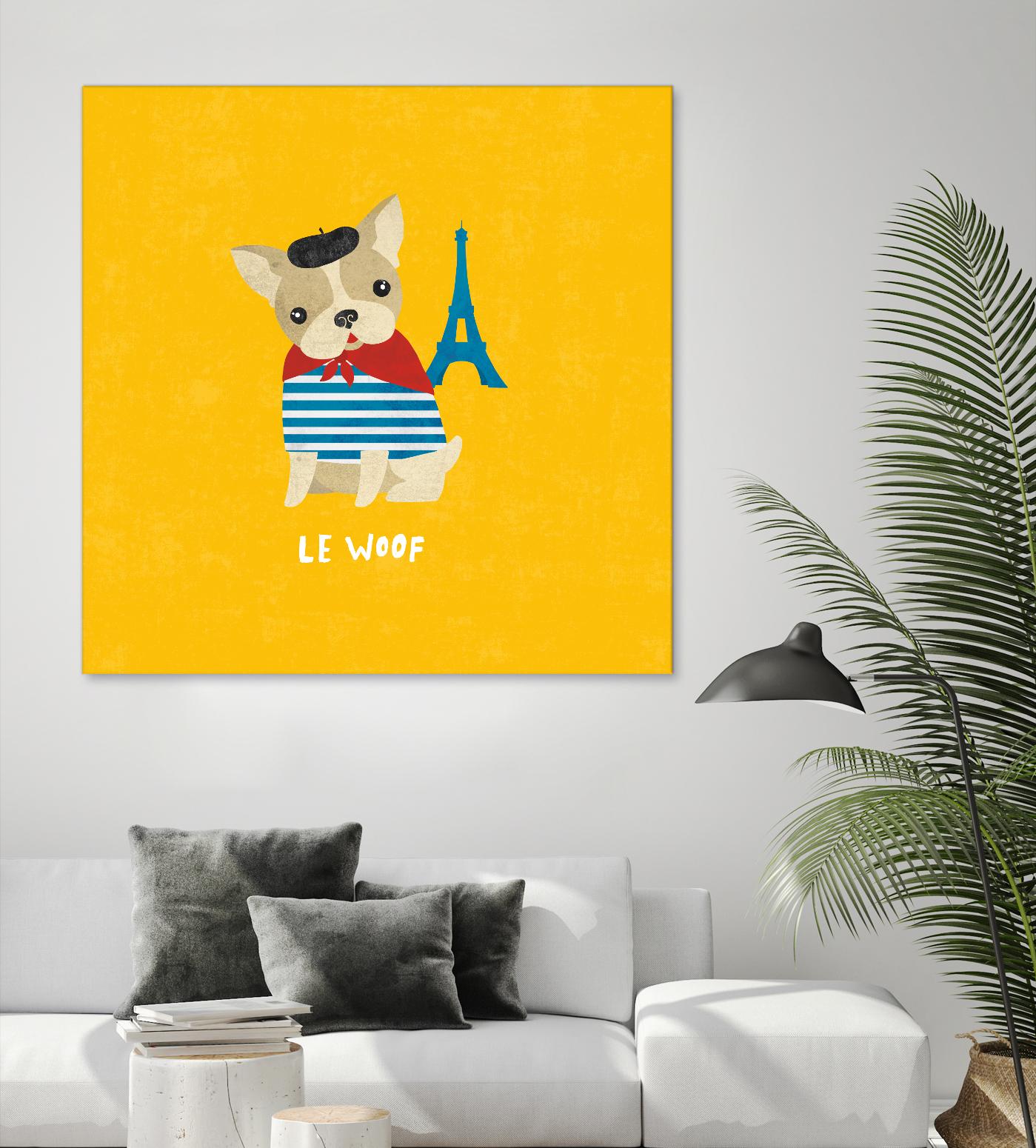 Good Dogs French Bulldog Bright by Moira Hershey on GIANT ART - blue animals