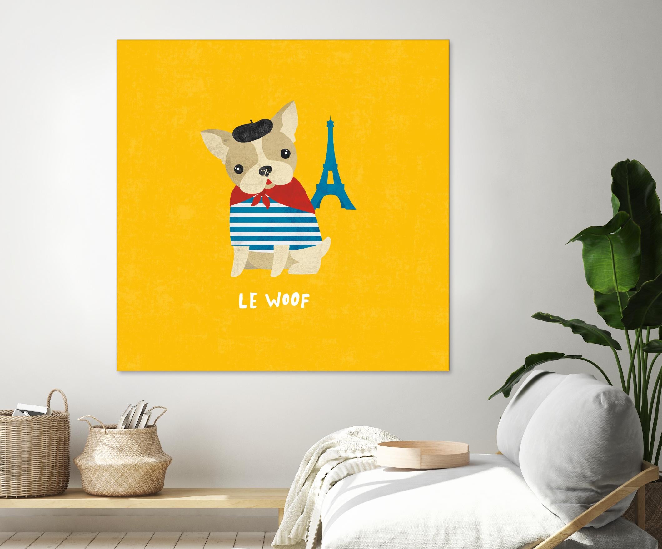 Good Dogs French Bulldog Bright by Moira Hershey on GIANT ART - blue animals